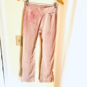 Bo+Tee Cropped Leegings Acid Wash Bubble Gum Pink Size Large